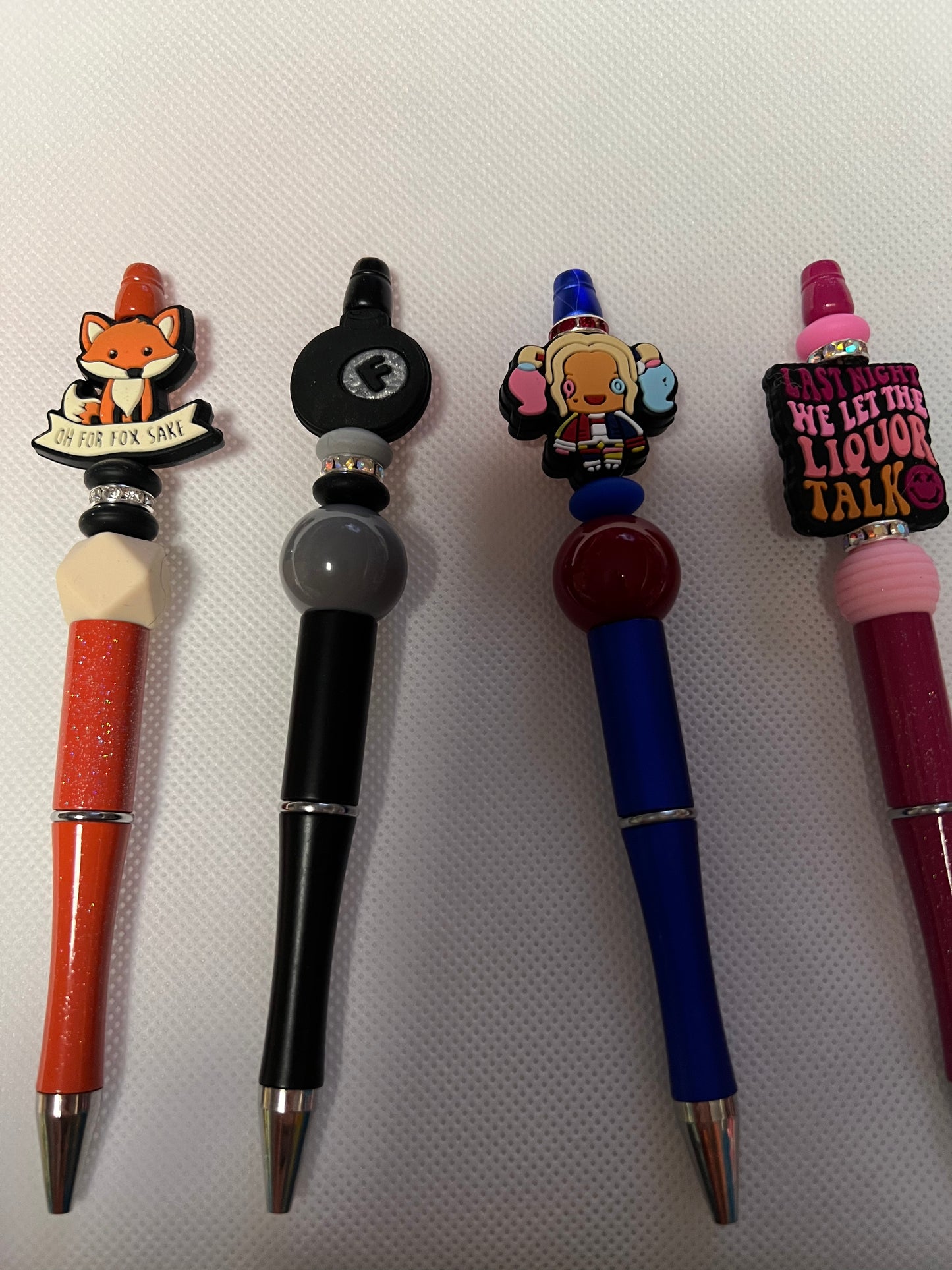 Mystery scoop beaded pens, keychain and badge reel