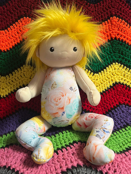 Yellow Hair Doll (Preemie/18in Doll Clothes)